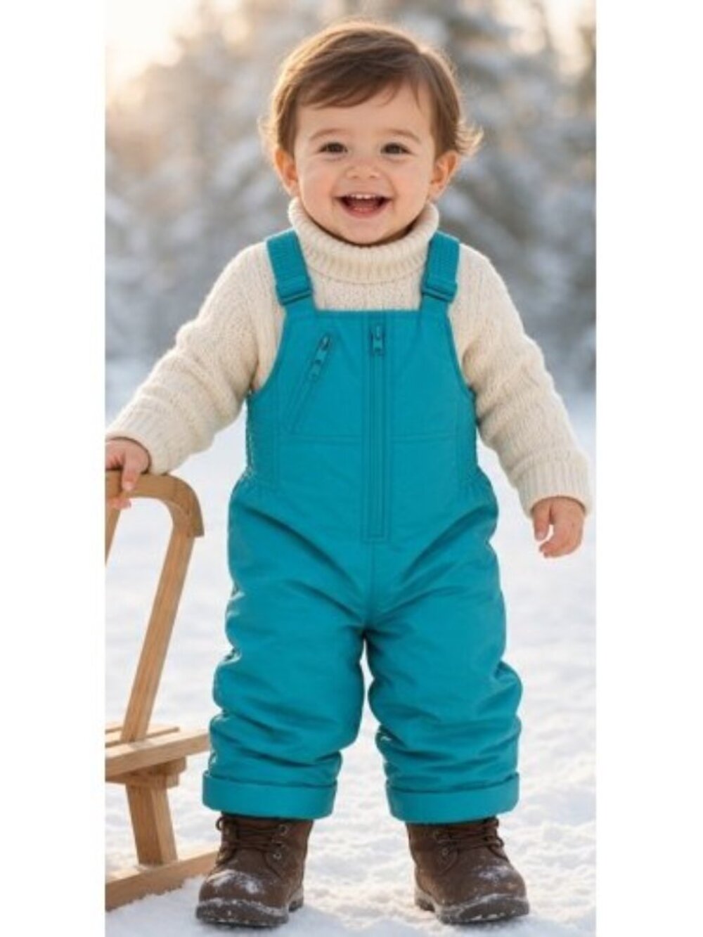 THE RUGGED BEAR Green Overall Snow Pants Boys Size 2